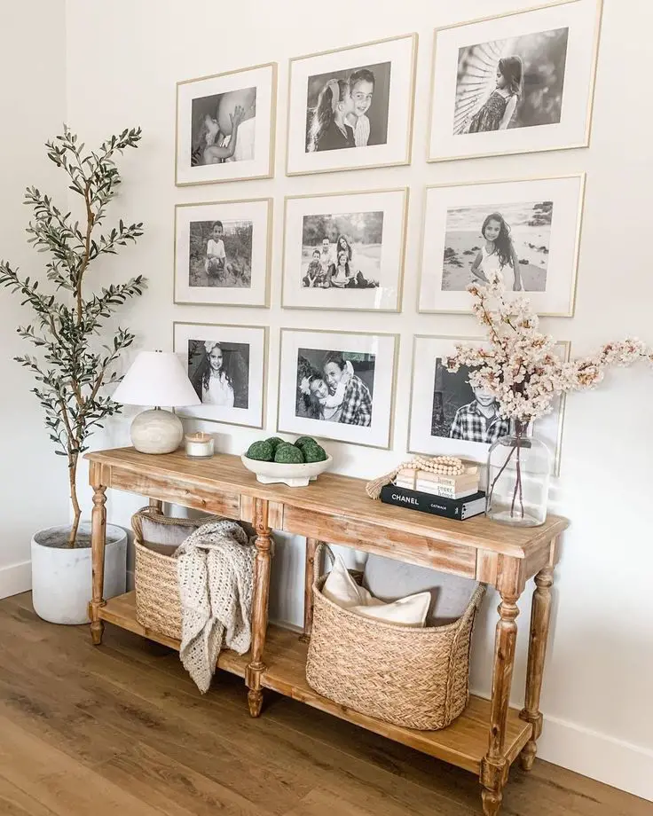 Entryway table showcasing a heartwarming display of family photos