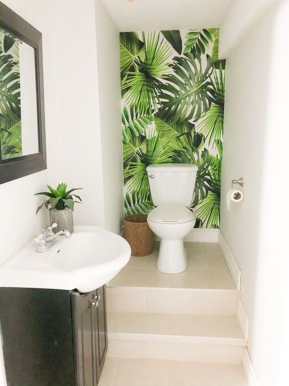 Opting for Nature-Inspired Designs - Bathroom Wallpaper Ideas