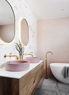 Soft Blush and Cream Bathroom Color Scheme