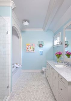 baby blue bathroom color scheme