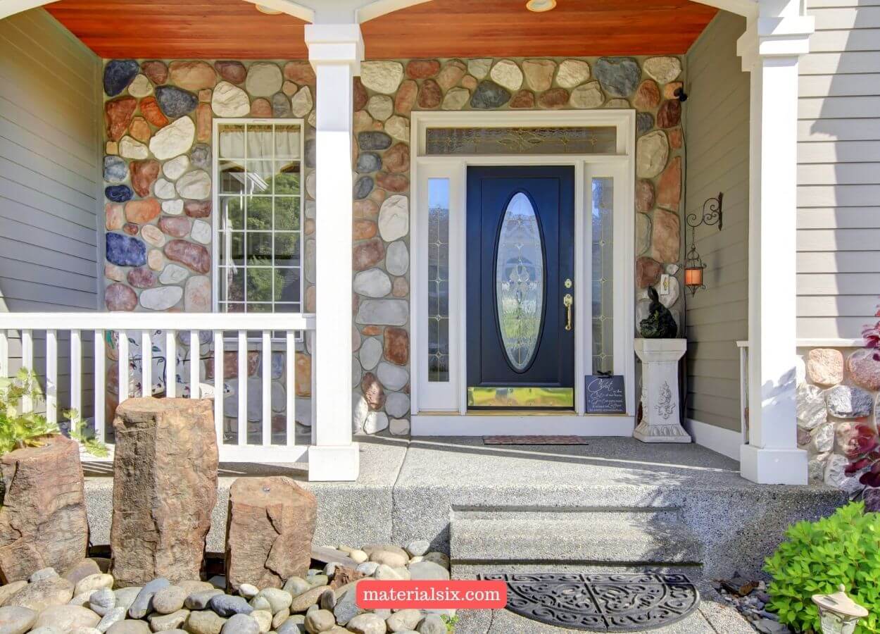 Elegant navy blue front door for a classic, sophisticated look