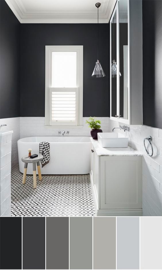 classic black and white bathroom color schemes