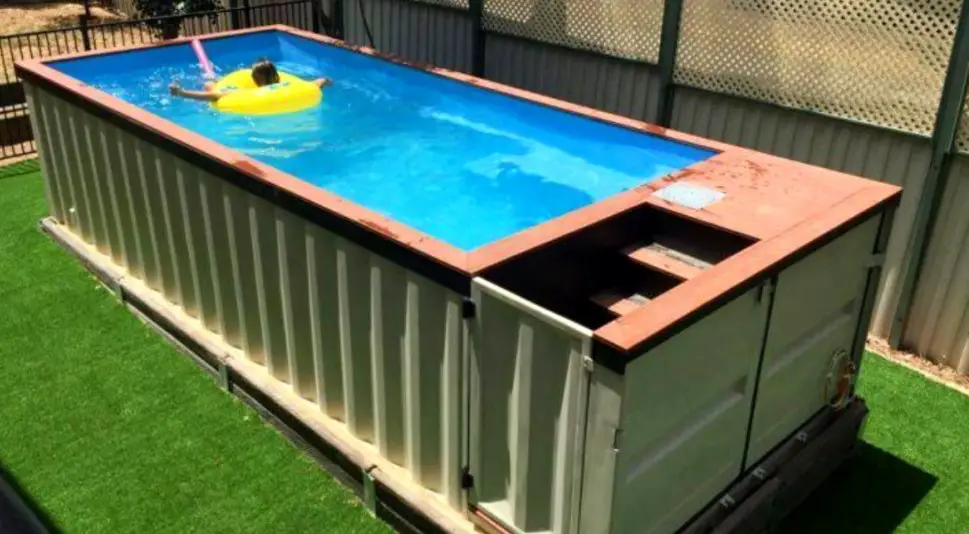 shipping container pool for backyard