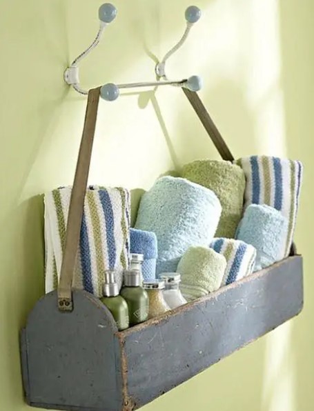 wall caddy for towel storage