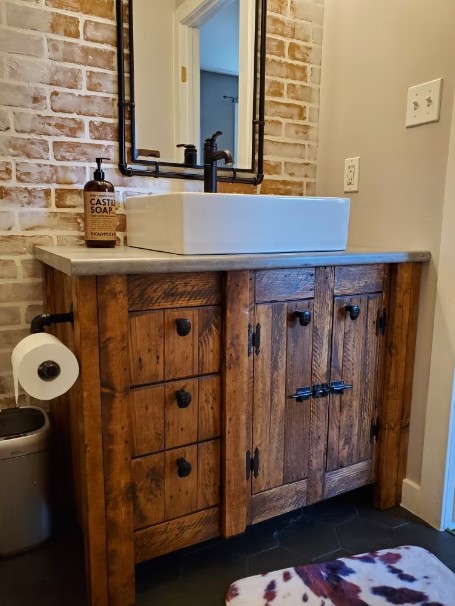 Reclaimed wood vanities for a rustic charm