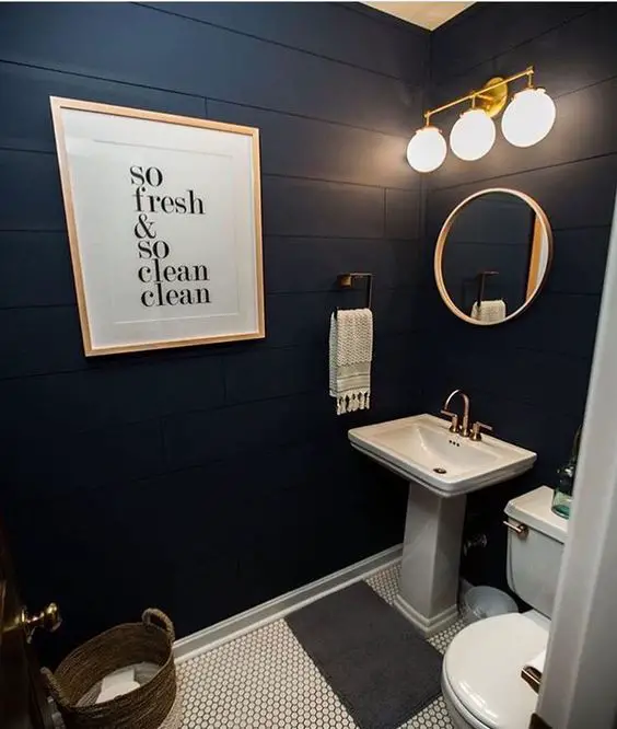 Wall Decor and Accents - navy blue bathroom decor