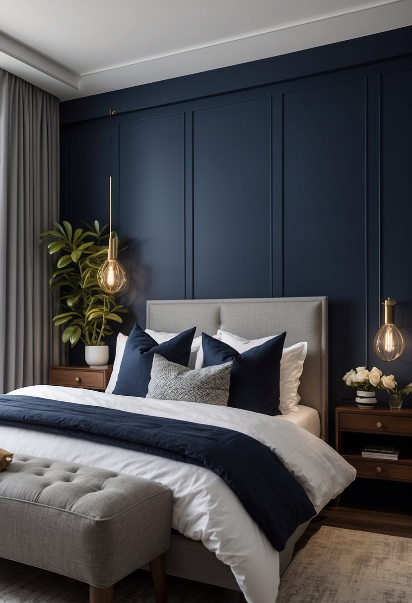 30+ Beautiful Blue Accent Wall Ideas for Your Bedroom - MaterialSix