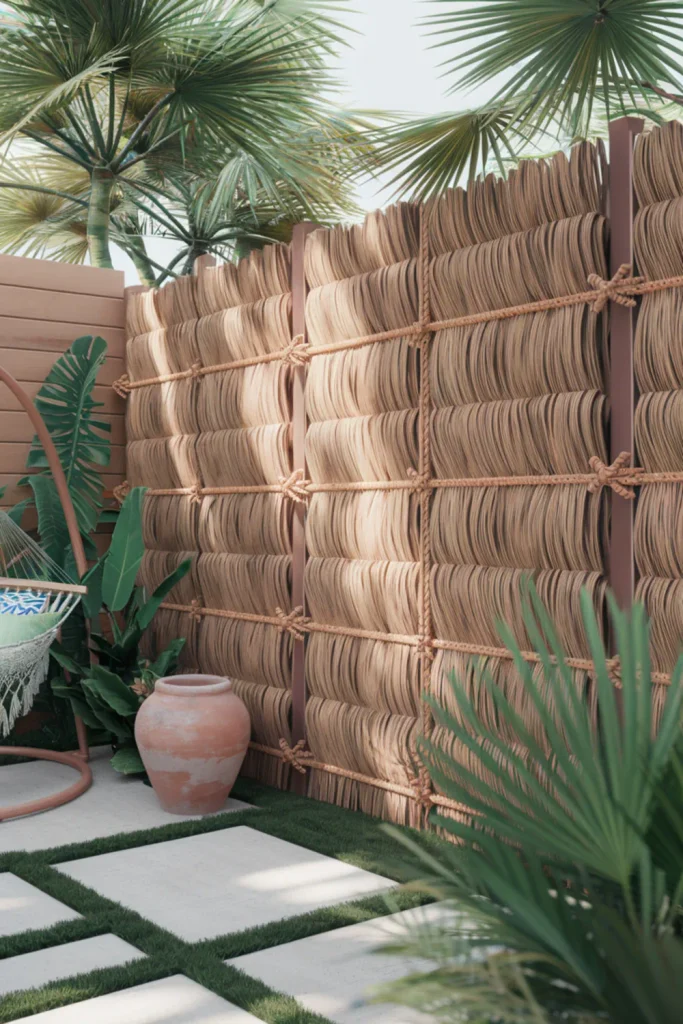 Budget-friendly privacy fence designs using natural reed panels for outdoor privacy ideas