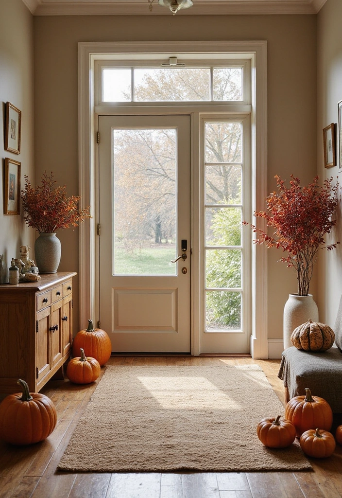 25 Fall Apartment Decor Ideas That Will Cozy Up Your Space Like Never Before! - 19. Create a Seasonal Entryway
