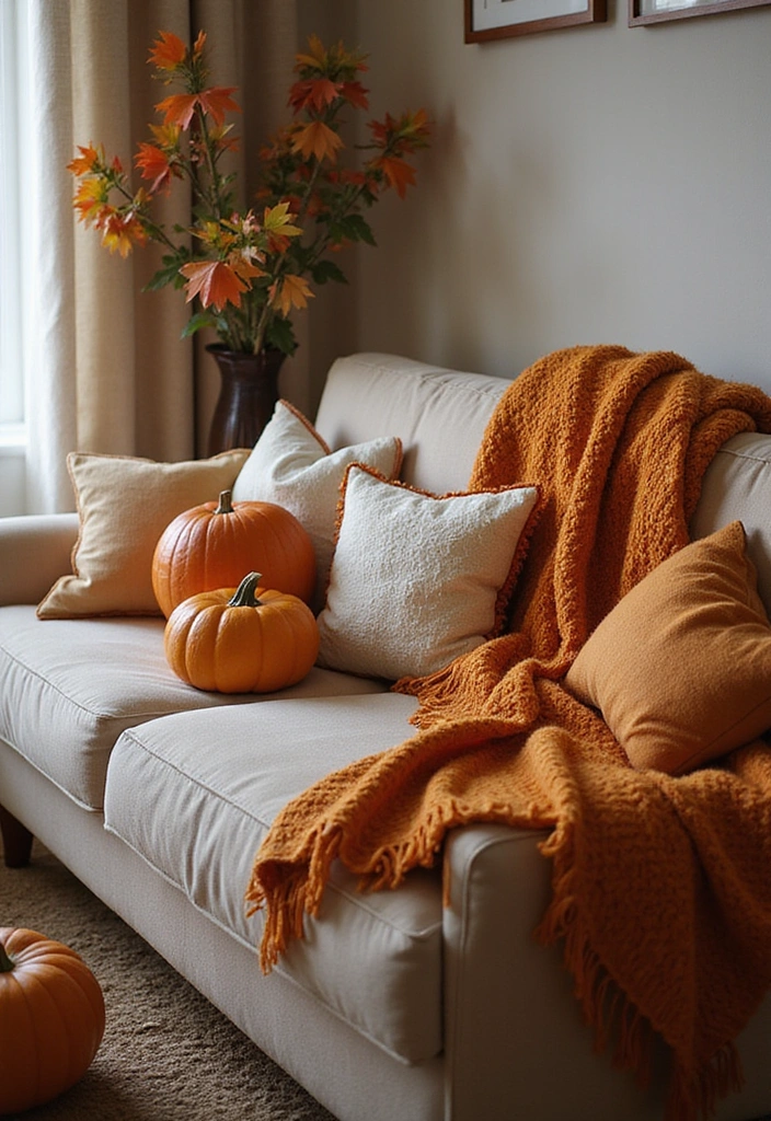 25 Fall Apartment Decor Ideas That Will Cozy Up Your Space Like Never Before! - 1. Embrace Warm Throws