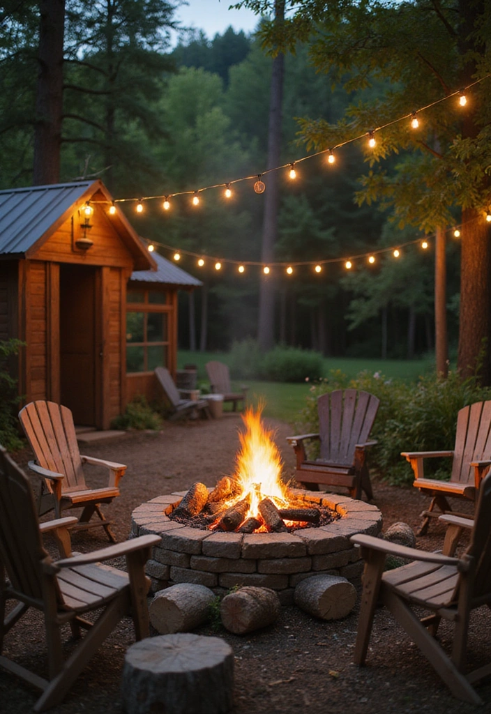 22 Fire Pit Landscaping Ideas to Create the Ultimate Cozy Hangout Spot in Your Backyard! - 13. Fire Pit with a Camping Theme