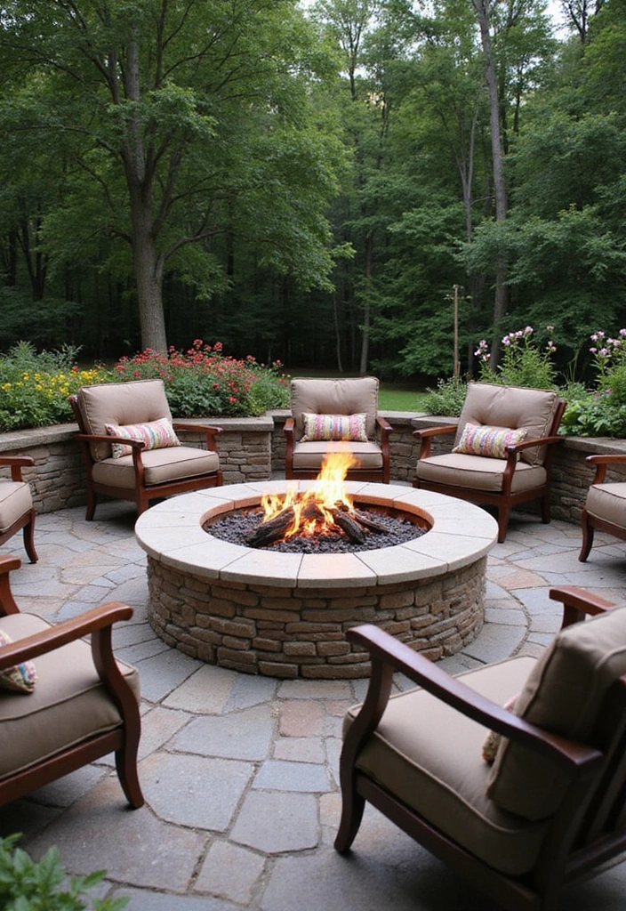 22 Fire Pit Landscaping Ideas to Create the Ultimate Cozy Hangout Spot in Your Backyard! - 9. Fire Pit with Built-in Planter Boxes