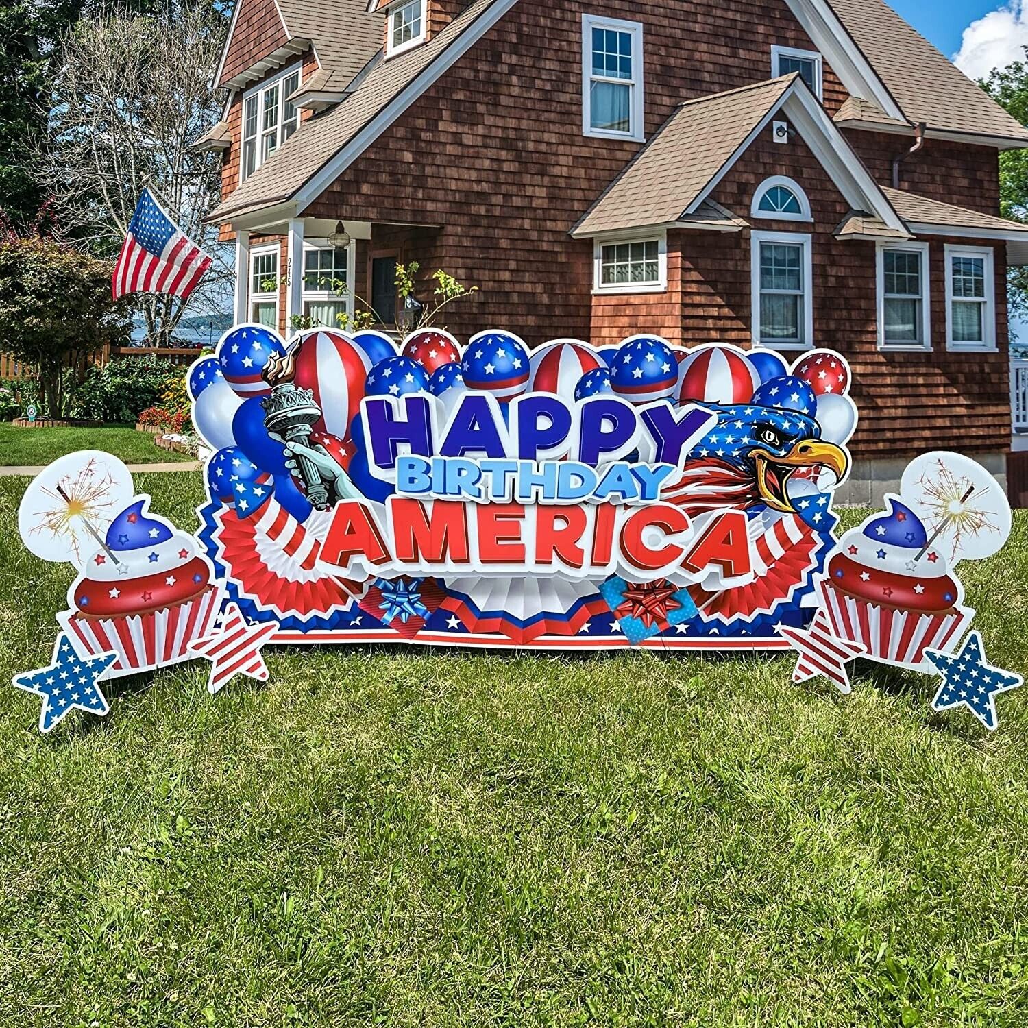 20 DIY 4th of July Outdoor Decorations - Birthday America Yard Display