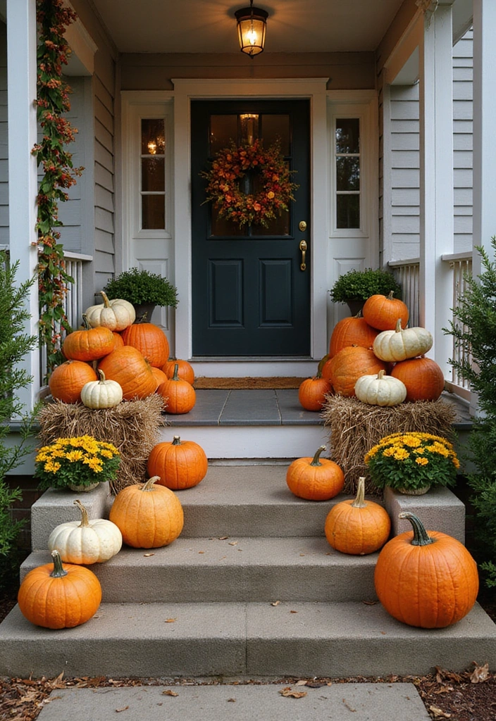 20 Jaw-Dropping Fall Decor Inspirations for Your Front Porch! - 1. Cozy Pumpkin Patch