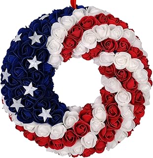 20 DIY 4th of July Outdoor Decorations - Floral Wreaths
