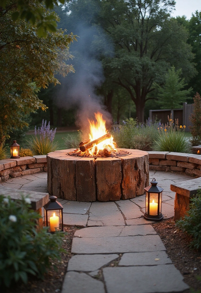 22 Fire Pit Landscaping Ideas to Create the Ultimate Cozy Hangout Spot in Your Backyard! - 21. Fire Pit with a Rustic Theme