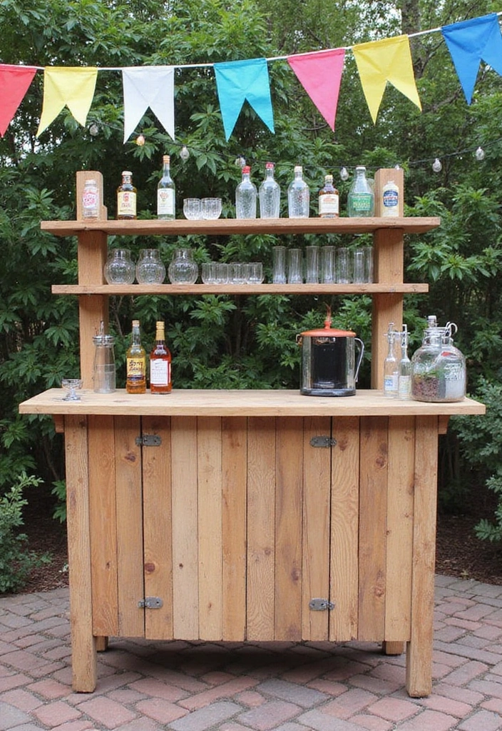 20 Creative Back Patio Ideas That Won't Cost You a Fortune (You’ll Love #9!) - 14. DIY Outdoor Bar