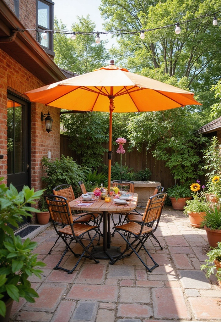 20 Creative Back Patio Ideas That Won't Cost You a Fortune (You’ll Love #9!) - 13. Brightly Colored Umbrellas