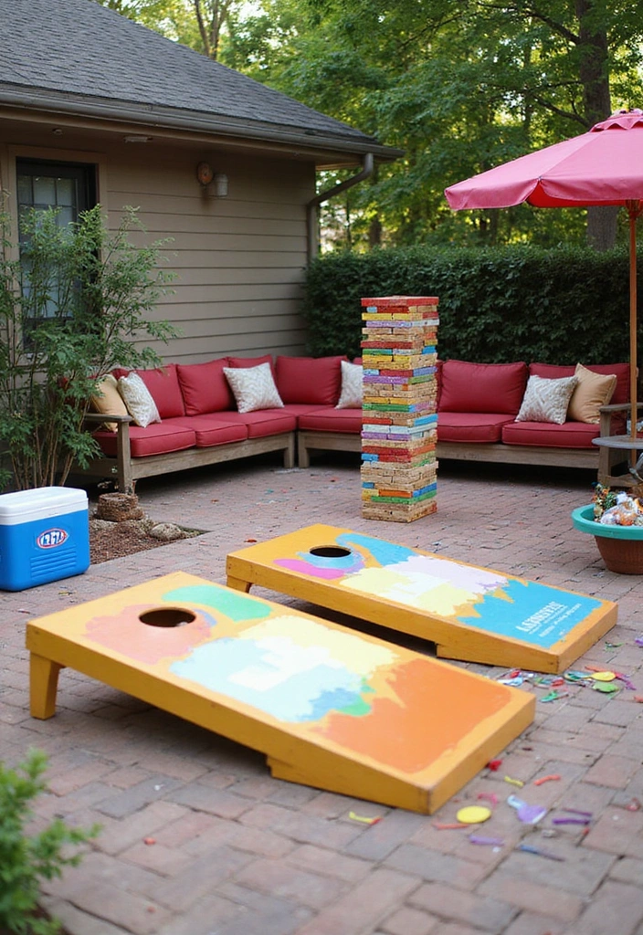 20 Creative Back Patio Ideas That Won't Cost You a Fortune (You’ll Love #9!) - 16. Outdoor Game Zone