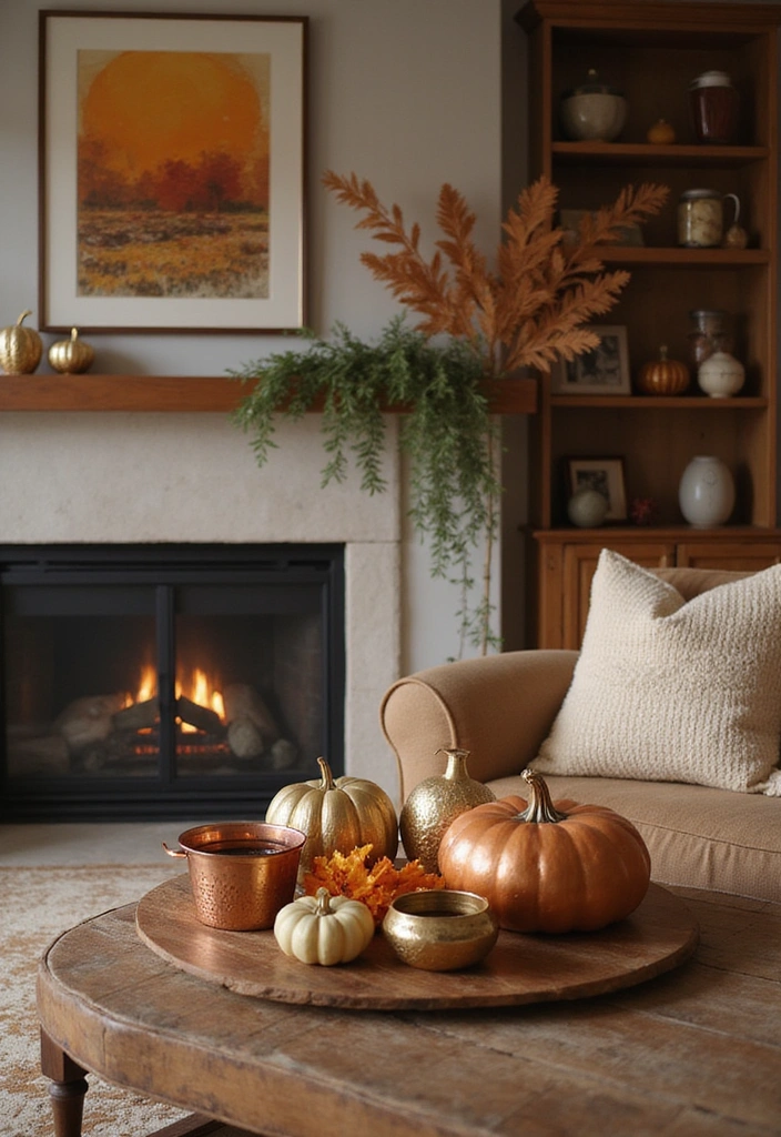 25 Fall Apartment Decor Ideas That Will Cozy Up Your Space Like Never Before! - 20. Incorporate Warm Metallics