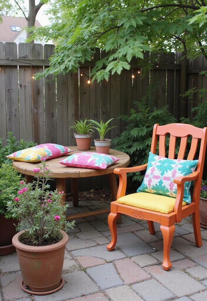 20 Creative Back Patio Ideas That Won't Cost You a Fortune (You’ll Love #9!) - 7. Upcycled Furniture
