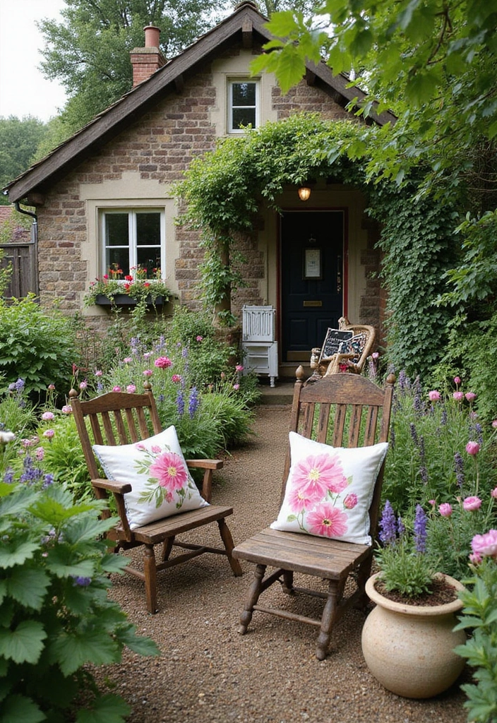 15 Enchanting Cottage Garden Designs That Will Make You Want to Dig In Today! - 13. Charming Decor Elements
