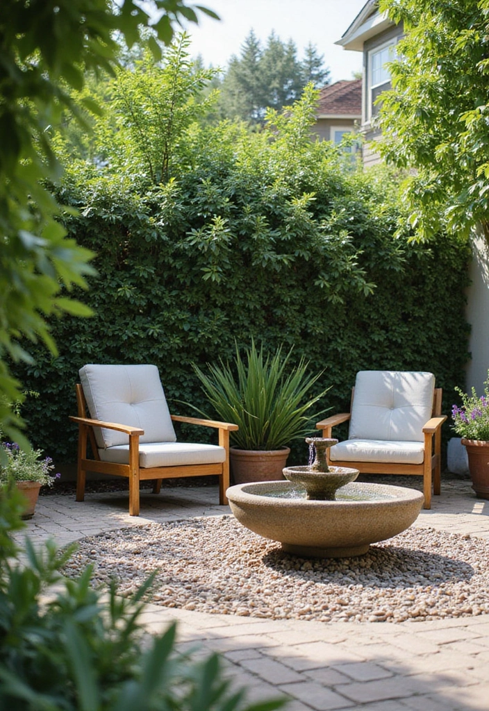 20 Creative Back Patio Ideas That Won't Cost You a Fortune (You’ll Love #9!) - 19. Relaxing Water Feature
