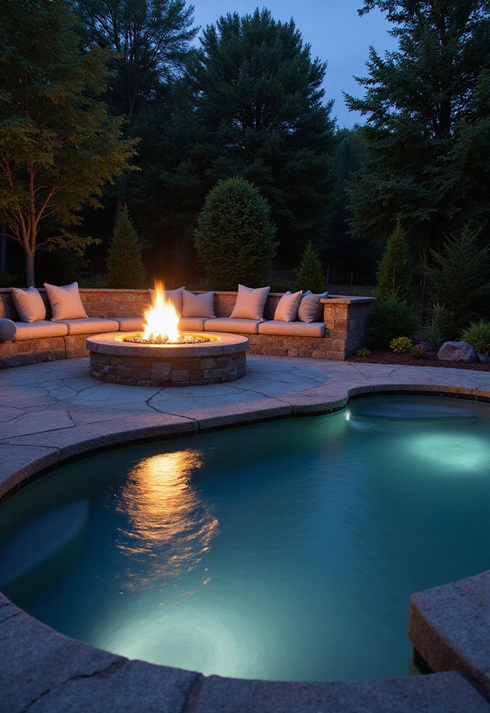 22 Fire Pit Landscaping Ideas to Create the Ultimate Cozy Hangout Spot in Your Backyard! - 5. Fire Pit with a Water Feature