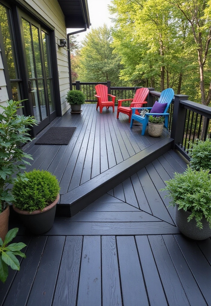 20 Best Deck Stain Colors That Will Boost Your Home's Curb Appeal (Get Inspired!) - 6. Charcoal Black
