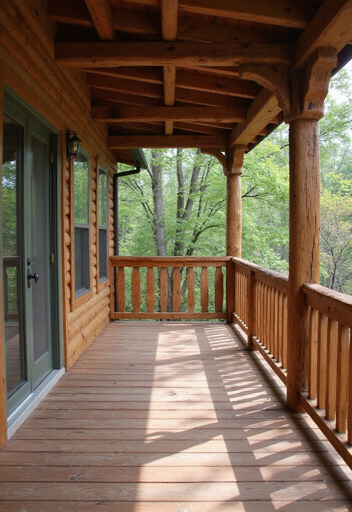 20 Cheap Deck Railing Ideas That'll Make Your Outdoor Space Shine (You Won't Believe #7!) - 8. Rustic Wooden Beam Railings
