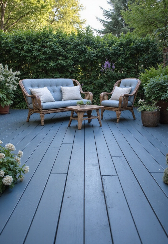 20 Best Deck Stain Colors That Will Boost Your Home's Curb Appeal (Get Inspired!) - 15. Slate Blue