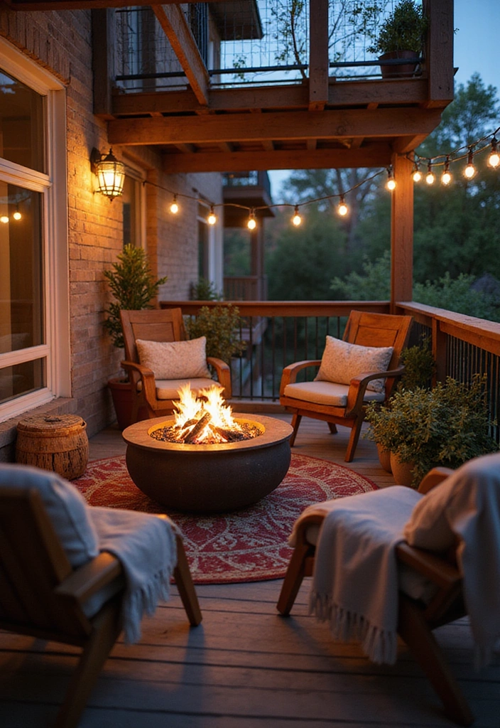 20 Small Deck Decorating Ideas That Will Transform Your Outdoor Space! - 10. Cozy Fire Escape