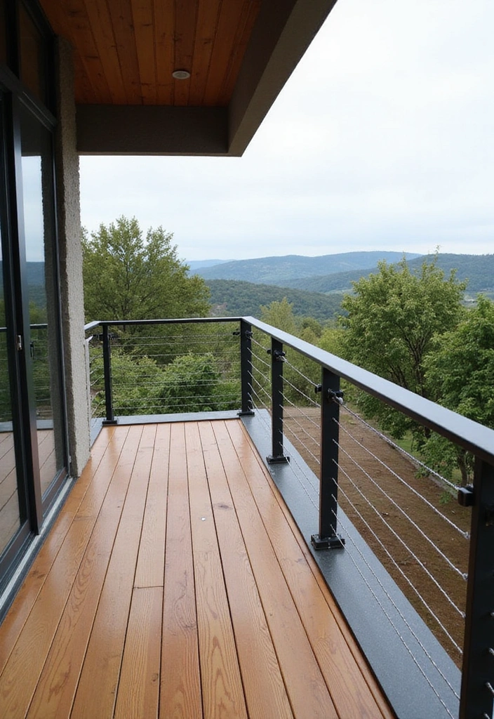 20 Cheap Deck Railing Ideas That'll Make Your Outdoor Space Shine (You Won't Believe #7!) - 2. Cable Railings for a Modern Touch
