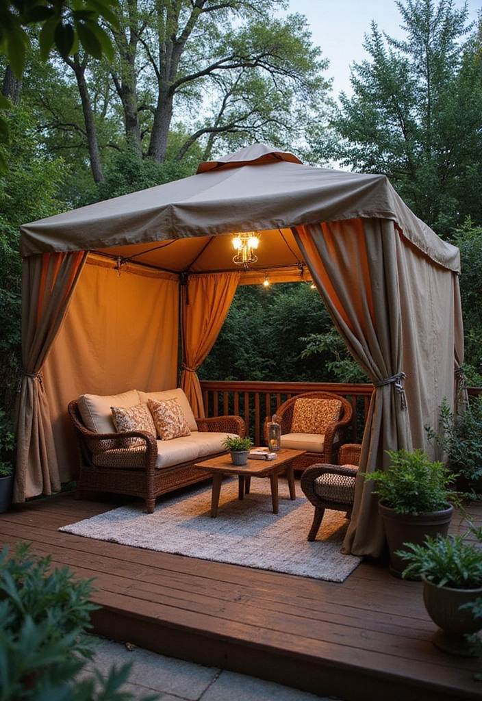 20 Deck Privacy Ideas That Combine Beauty and Seclusion (Ideas #2 & #8 Are Game Changers!) - 10. Canopy Tents