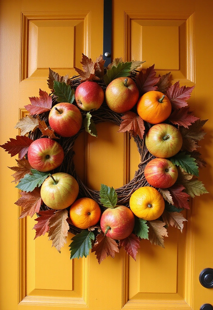 17 DIY Fall Wreaths for Your Front Door That Are Easier Than You Think! - 14. Fall Fruit Wreath