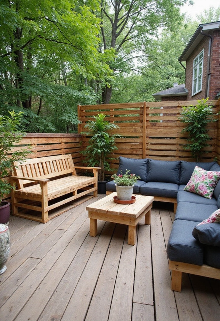20 Deck Privacy Ideas That Combine Beauty and Seclusion (Ideas #2 & #8 Are Game Changers!) - 20. DIY Wood Pallet Barriers