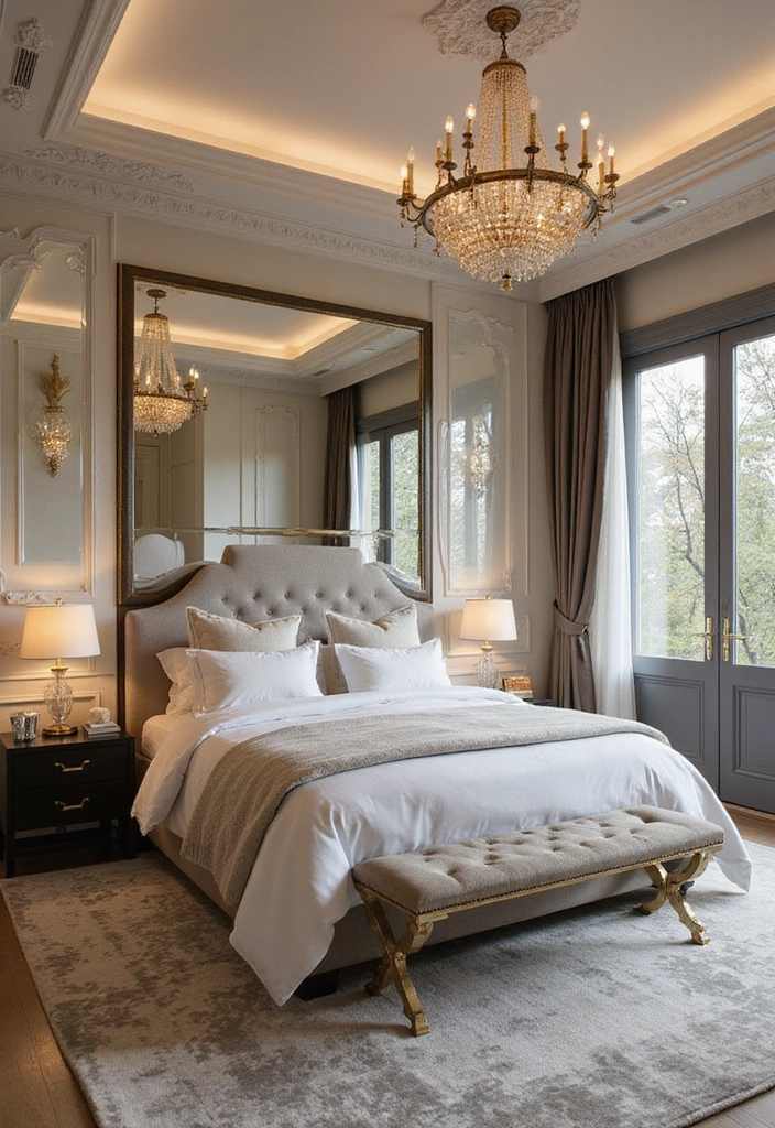 25 Master Bedroom Feature Wall Inspirations That'll Leave You Breathless (#16 Is a Must-See!) - 14. Mirrored Walls