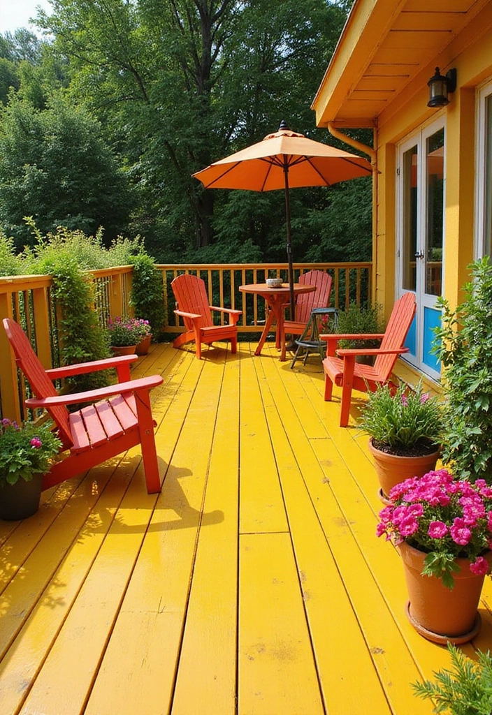 20 Best Deck Stain Colors That Will Boost Your Home's Curb Appeal (Get Inspired!) - 20. Amber Yellow