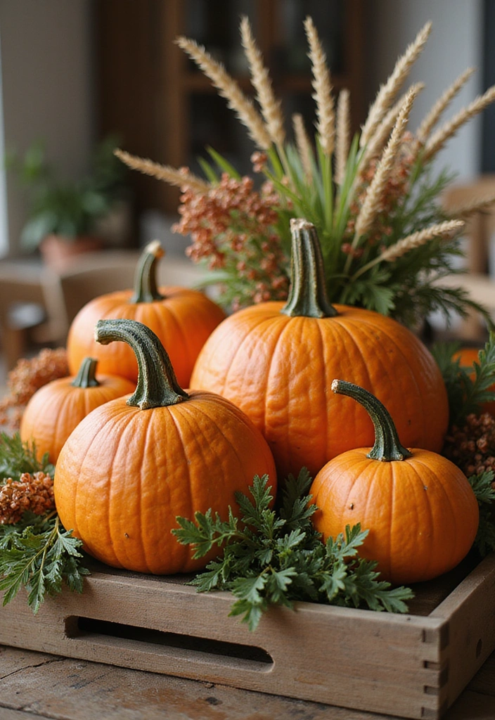25 Stunning Fall Centerpieces for Your Table That Will Leave Guests in Awe! - 1. Rustic Pumpkin Arrangement