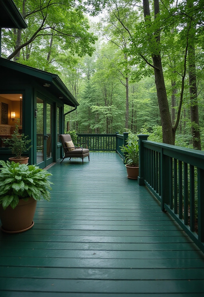 20 Best Deck Stain Colors That Will Boost Your Home's Curb Appeal (Get Inspired!) - 12. Deep Forest Green