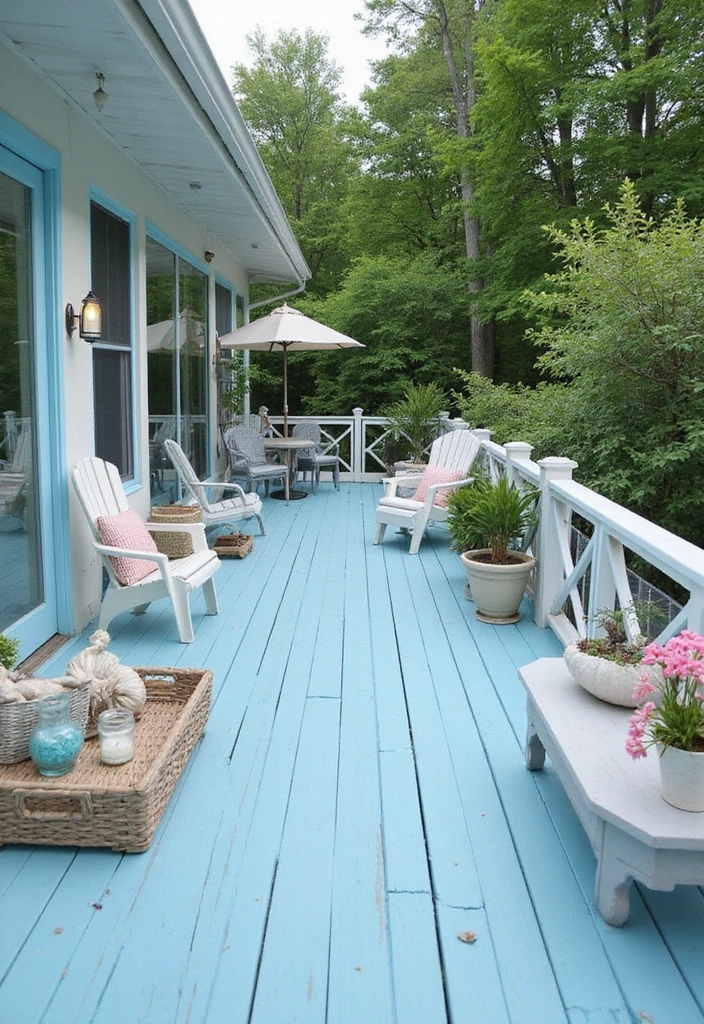 20 Best Deck Stain Colors That Will Boost Your Home's Curb Appeal (Get Inspired!) - 18. Light Blue