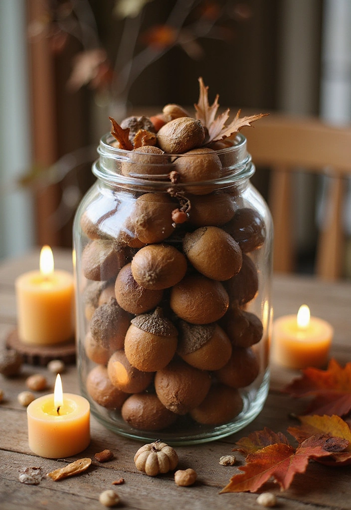 25 Stunning Fall Centerpieces for Your Table That Will Leave Guests in Awe! - 9. Whimsical Acorns