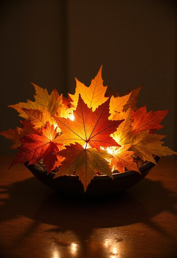 25 Stunning Fall Centerpieces for Your Table That Will Leave Guests in Awe! - 10. Elegant Leaf Display