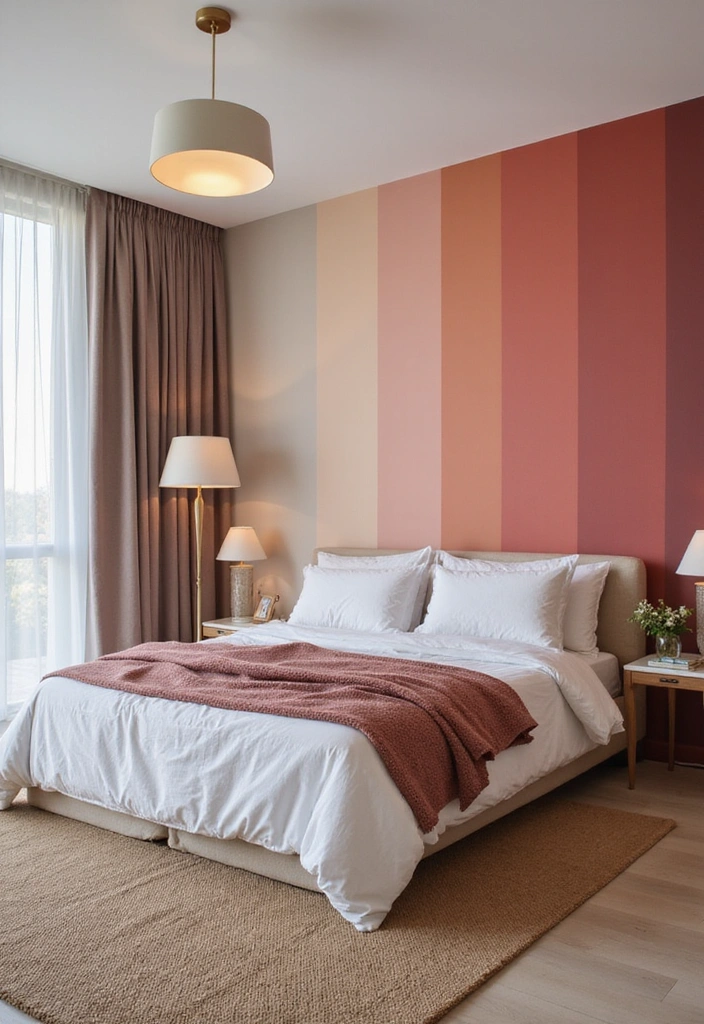 25 Master Bedroom Feature Wall Inspirations That'll Leave You Breathless (#16 Is a Must-See!) - 19. Ombre Effects