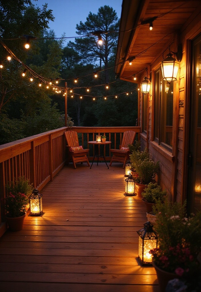 20 Small Deck Decorating Ideas That Will Transform Your Outdoor Space! - 16. Unique Lighting Fixtures