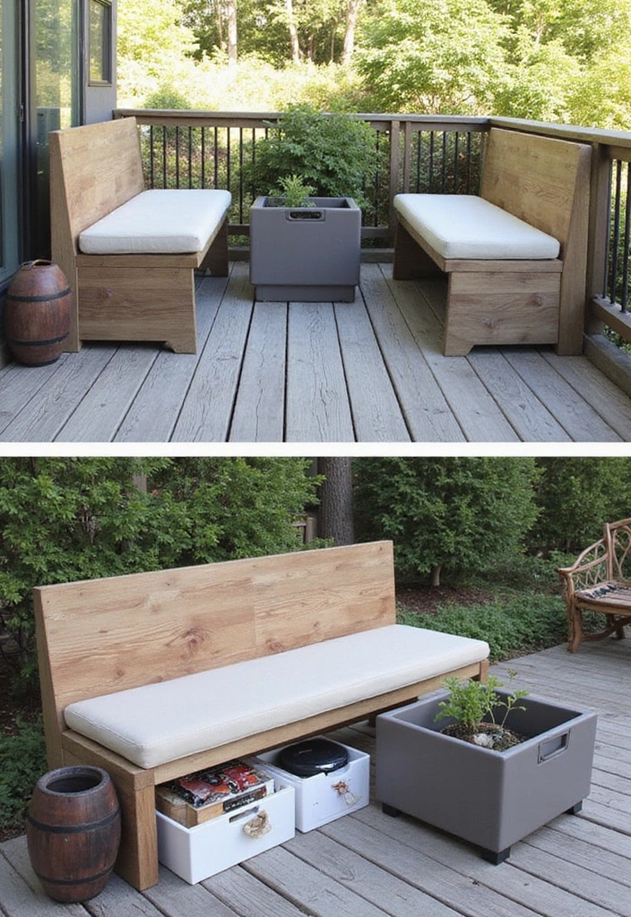 20 Small Deck Decorating Ideas That Will Transform Your Outdoor Space! - 12. Functional Storage Solutions