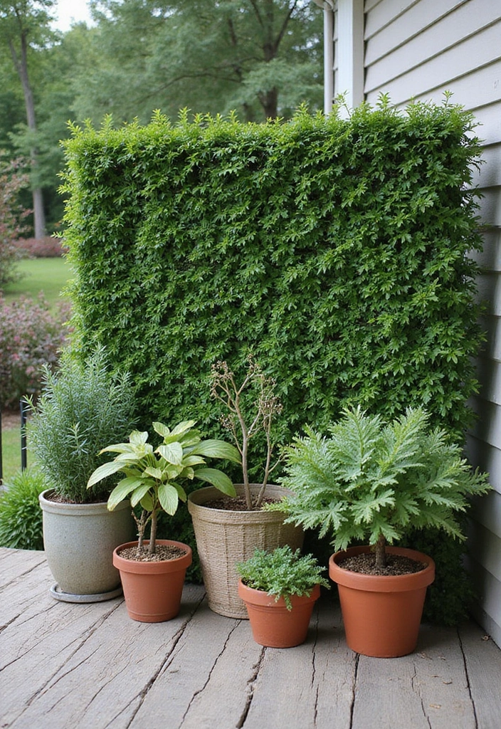 20 Deck Privacy Ideas That Combine Beauty and Seclusion (Ideas #2 & #8 Are Game Changers!) - 3. Potted Plants Galore