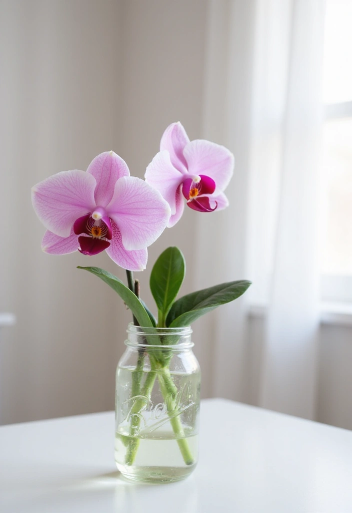 20 Stunning Mason Jar Flower Arrangements You Can Make Today (Prepare to Be Amazed!) - 6. Minimalist Zen Arrangement