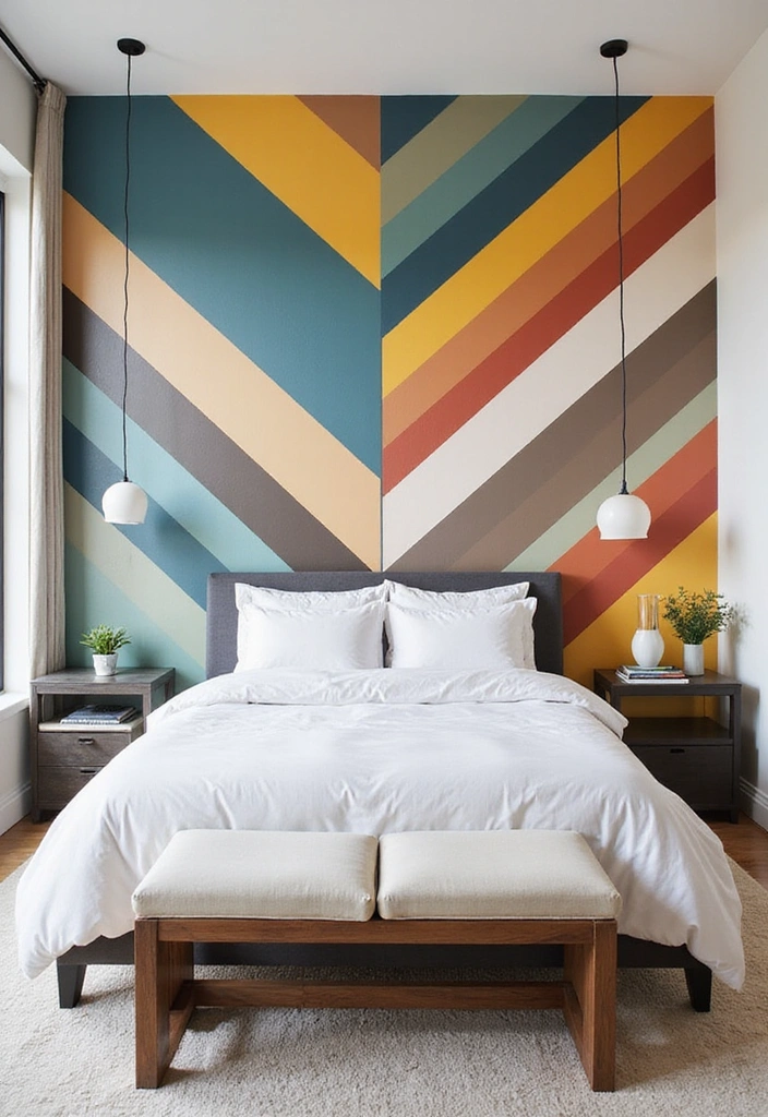 25 Master Bedroom Feature Wall Inspirations That'll Leave You Breathless (#16 Is a Must-See!) - 1. Bold Geometric Patterns