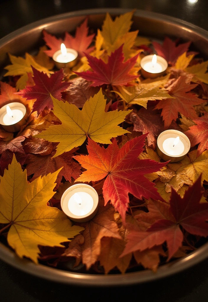 25 Stunning Fall Centerpieces for Your Table That Will Leave Guests in Awe! - 24. Maple Leaf Table Decor